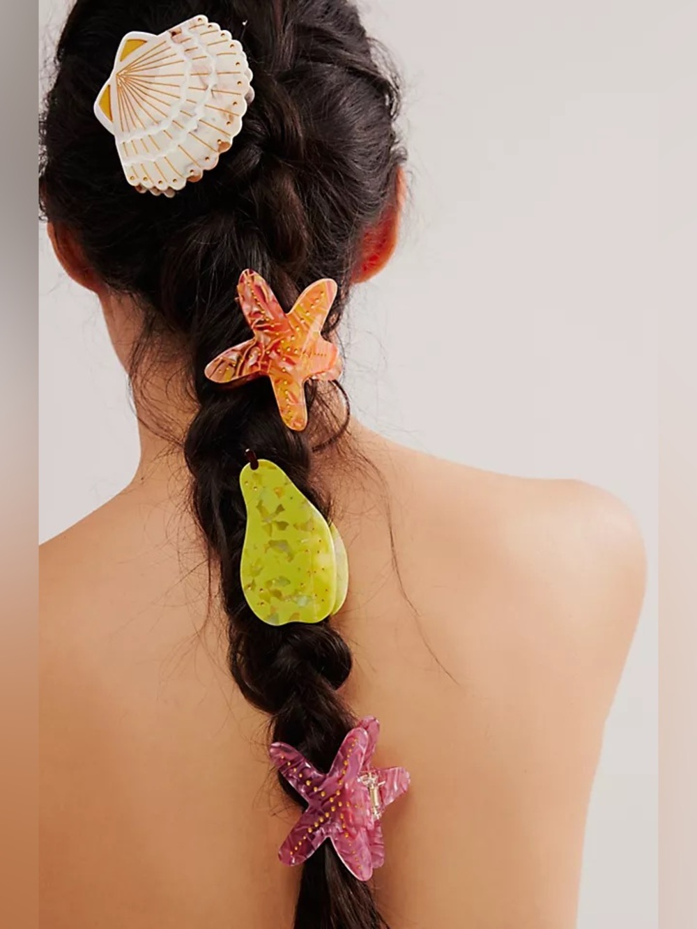 Free People Solar Eclipse Hand Painted Seashell Claw Clip